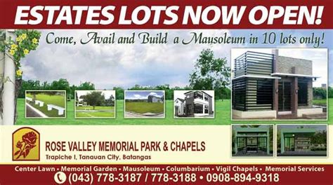 Rose Valley Memorial Park in Tanauan City, CALABARZON.